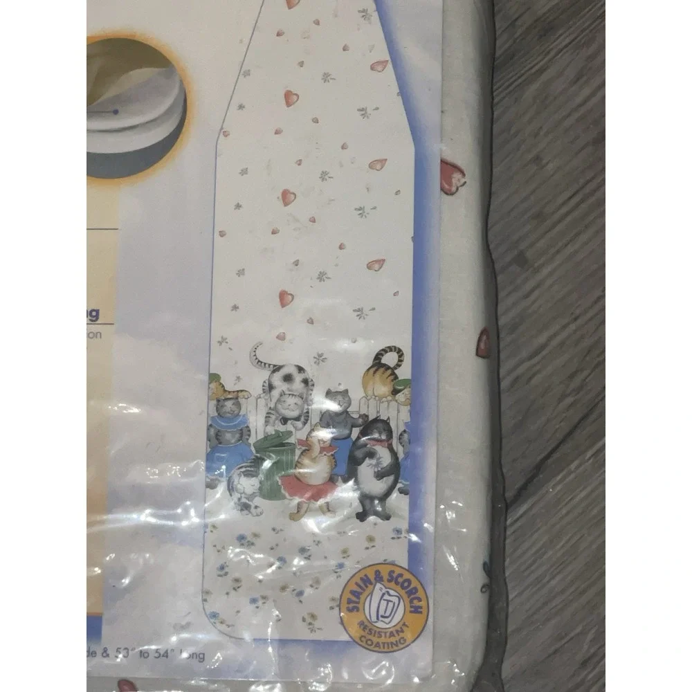 Vintage 2005 Whimsical Cats Ironing Board Cover & Pad - One Piece